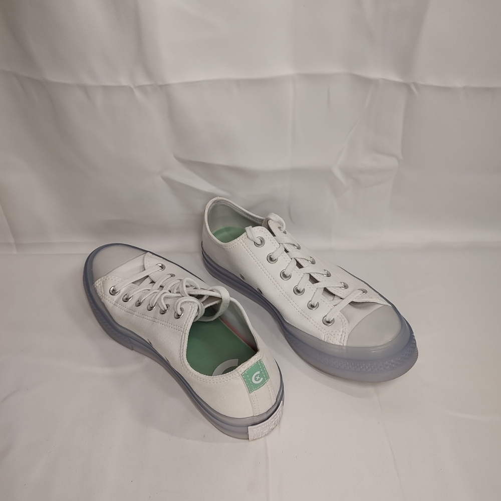 Converse All Star Clear On White M 8 W 10 Excellent Condition!